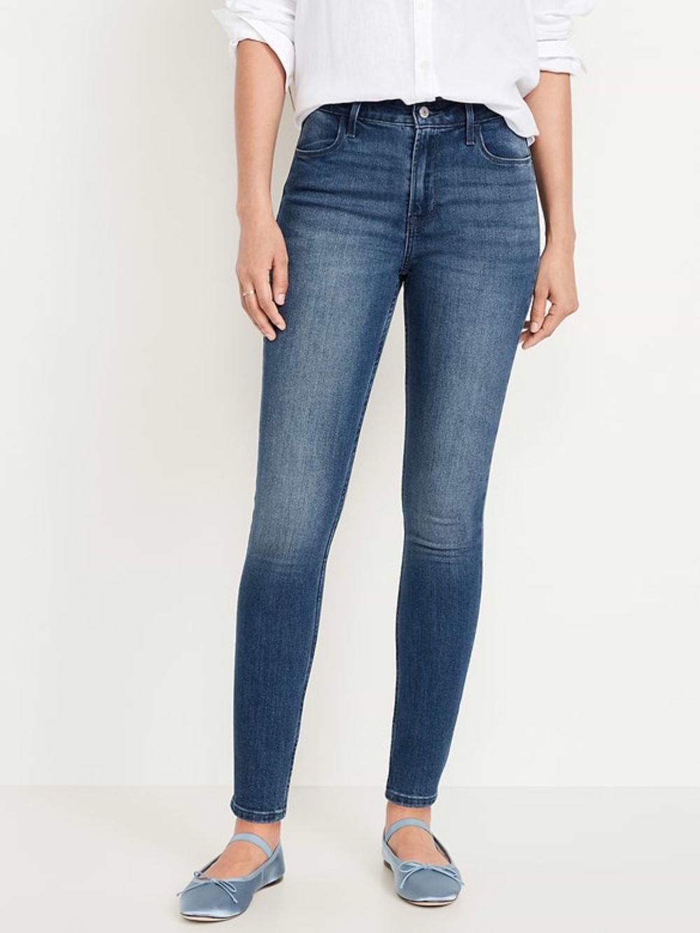 NWT Old Navy High Rise Wow Super Skinny Jeans Blue 18 Short Petite 18P
